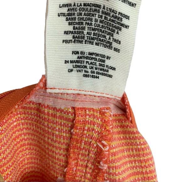 Cartonnier Anthropologie Charlie Textured Micro Striped Cotton Trouser Orange 4 - Picture 8 of 9